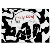 おもしろい聖牛誕生日LGB ラージペーパーバッグ (裏面)