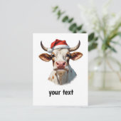 おもしろい聖降誕祭の牛 ポストカード (スタンド正面)