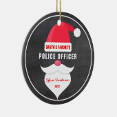 おもしろい聖降誕祭サンタお気に入りのの警察官 セラミックオーナメント (右)