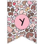 おもしろい胸の女性のバンキングフラグ バンティングフラッグ (第1の旗)