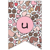 おもしろい胸の女性のバンキングフラグ バンティングフラッグ (第3の旗)