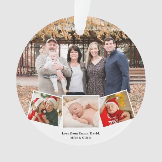 おもしろい脚本の家族の写真が今シーズンすてきだ オーナメント (正面)