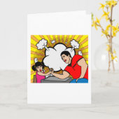 おもしろい腕のレスリング カード (黄色い花)