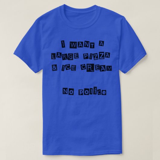 おもしろい腹すいたピザとアイスクリーム Tシャツ (デザイン正面)