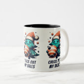 おもしろい自分のボールの木をチェック ツートーンマグカップ (正面右)