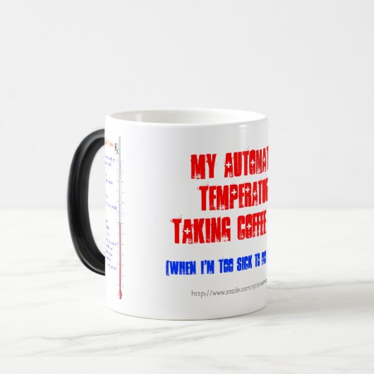おもしろい自動温度計の「Urの臨時雇用者」のコーヒーかティーカップ取って下さい モーフィングマグカップ (正面左)