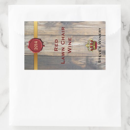 おもしろい自家製ワインボトルラベル 長方形シール (バッグ)