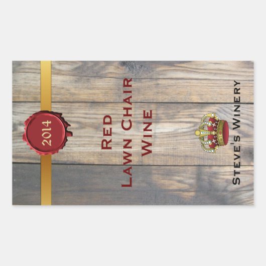 おもしろい自家製ワインボトルラベル 長方形シール (正面)