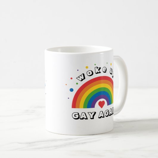おもしろい自己アイロニックプライド月 |再び目覚めたゲイ コーヒーマグカップ (正面右)