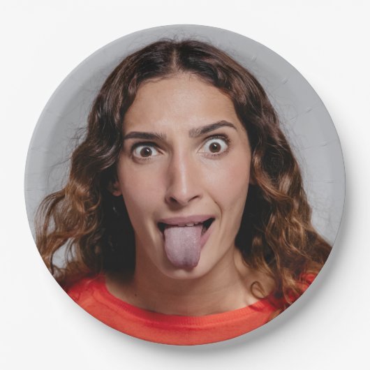 おもしろい自撮り写真アップロード |顔おもしろいパーティー ペーパープレート (正面)