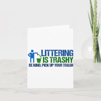 おもしろい自然保護主義者 ポイ捨ては下品 ユーモアTシャツ カード