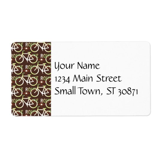 おもしろい自転車ルート固定バイクサイクリストのパターン ラベル (正面)