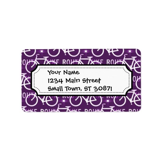 おもしろい自転車ルート固定バイクサイクリストのパターン ラベル (正面)