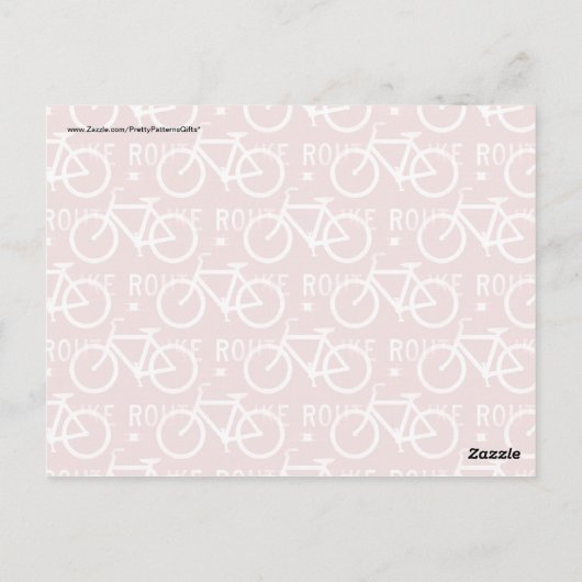 おもしろい自転車ルート固定自転車サイクリストのパターン赤 ポストカード (裏面)