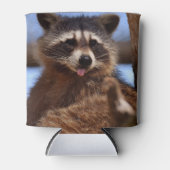 おもしろい舌を出してタヌキ 缶クーラー (正面)