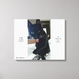 おもしろい舌リモートキャットアートKCスポーツ キャンバスプリント