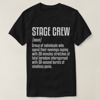 おもしろい舞台裏クルーの定義デザイン Tシャツ