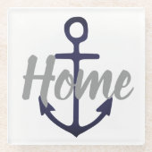 おもしろい航海のいかり | ガラスコースター (正面)