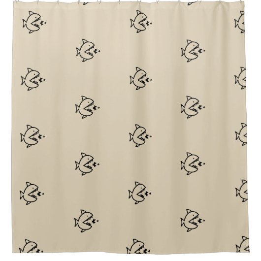 おもしろい航海のをテーマにした模様 シャワーカーテン (正面)