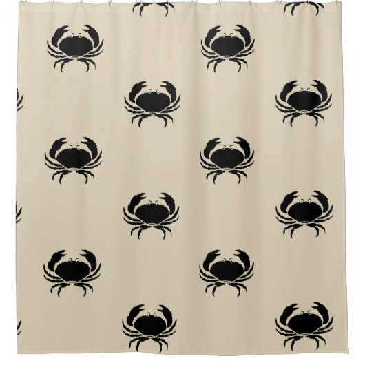 おもしろい航海のカニをテーマにした模様 シャワーカーテン (正面)
