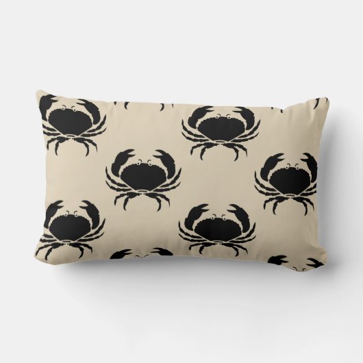 おもしろい航海のカニをテーマにした模様 ランバークッション (裏面)