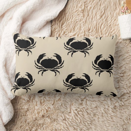 おもしろい航海のカニをテーマにした模様 ランバークッション (ブランケット)