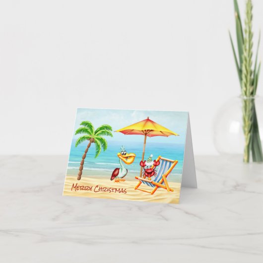 おもしろい航海のクリスマスノートカード シーズンカード (正面)