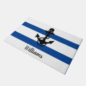 おもしろい航海のストライプ+いかり | ドアマット (アングル)