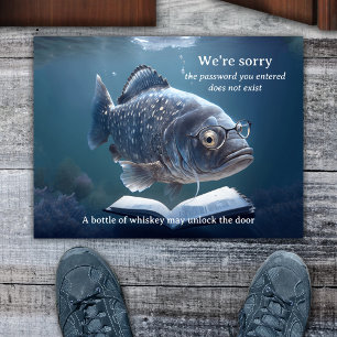 おもしろい航海のユーモアのある魚 ドアマット