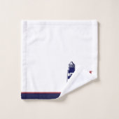 おもしろい航海のレッドホワイトネイビーブルーストライプライトハウス バスタオルセット (ウォッシュタオル)