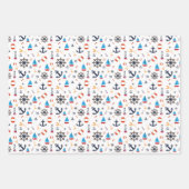 おもしろい航海の帆船灯台海海図 ラッピングペーパーシート (正面2)