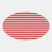 おもしろい航海の赤い白いストライプ模様 楕円形シール (正面)
