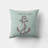 おもしろい航海の,ボート,いかり,ターコイズ枕 クッション (裏面)