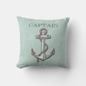 おもしろい航海の,ボート,いかり,ターコイズ枕 クッション (正面)
