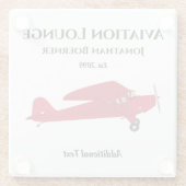 おもしろい航空ラウンジヴィンテージ飛行機ガラスコースター ガラスコースター (裏面)