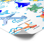 おもしろい航空飛んでいる ポスター (角)