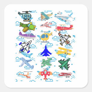 おもしろい航空 スクエアシール