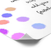 おもしろい色彩の鮮やかカラフルドット白に引用文を追加 ポスター (角)