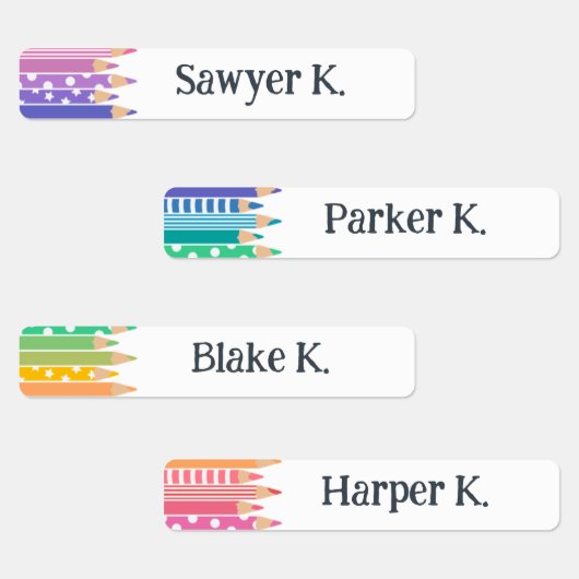 おもしろい色鉛筆あなたの名前を追加 ラベル (グループ)