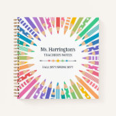 おもしろい色鉛筆と星先生ノート ノートブック (正面)