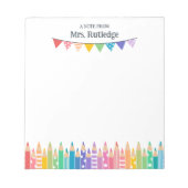 おもしろい色鉛筆ノート学校先生 ノートパッド (正面)