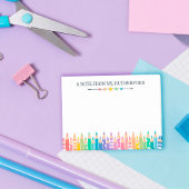 おもしろい色鉛筆ノート学校先生 ポストイット