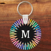 おもしろい色鉛筆モノグラムアートスタジオ キーホルダー (裏面)