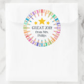 おもしろい色鉛筆素晴らし生！ ラウンドシール (バッグ)