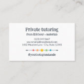 おもしろい色鉛筆&スターズアート先生家庭教師 名刺 (裏面)