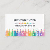 おもしろい色鉛筆&スターズアート先生家庭教師 名刺 (正面)