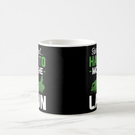 おもしろい芝刈り草刈り機パパ父 コーヒーマグカップ (中央)