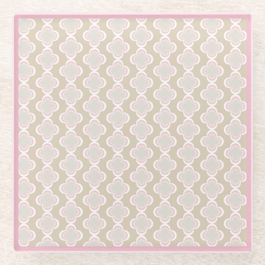 おもしろい花プリント ガラスコースター (正面)