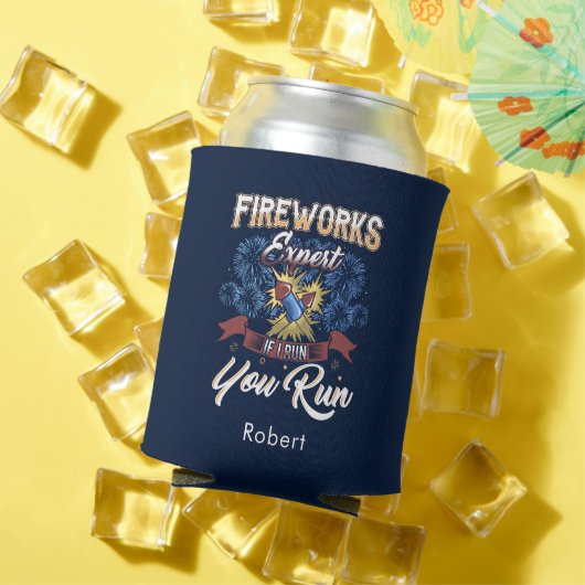 おもしろい花火の専門もし者走走 缶クーラー (インサイチュ 夏)