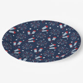 おもしろい花火7月4日赤白青 ペーパープレート (アングル)